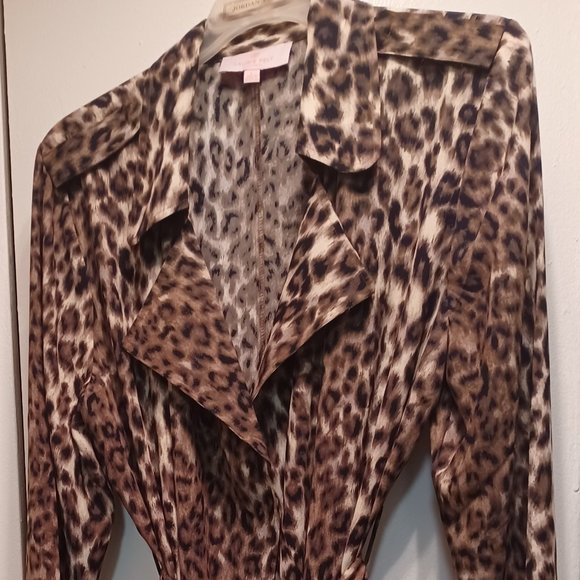 Laura Felt Jackets & Blazers - Laura Felt Animal Print Duster Size Large